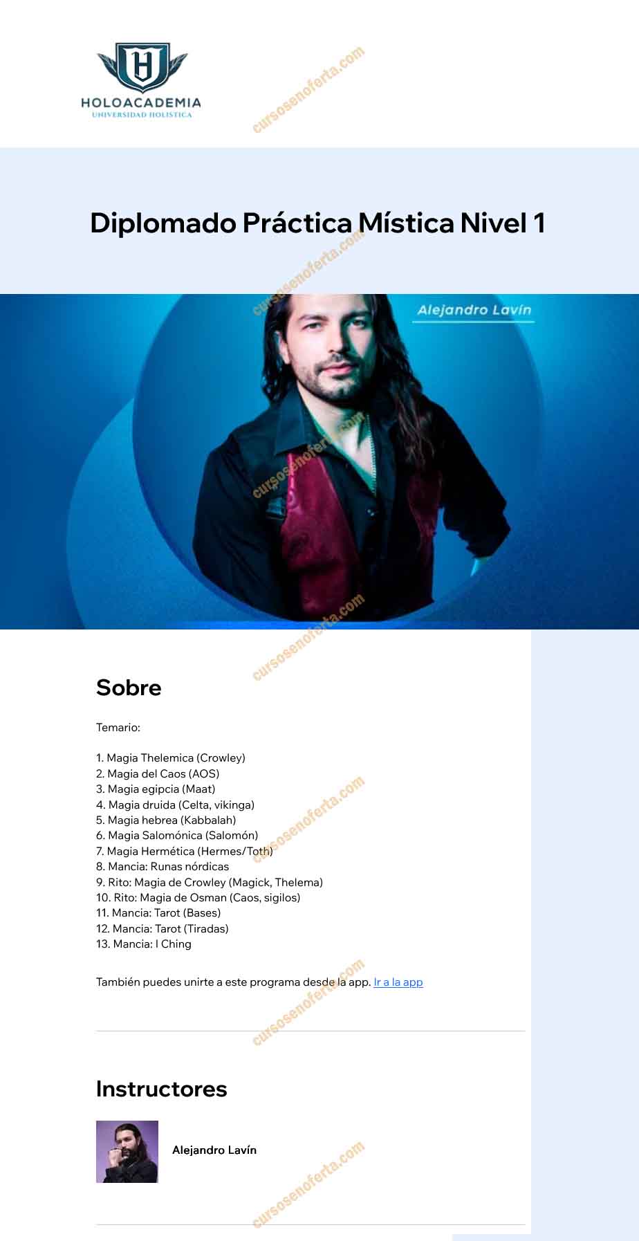 Diplomado Práctica Mística Nivel I - alejandro lavin