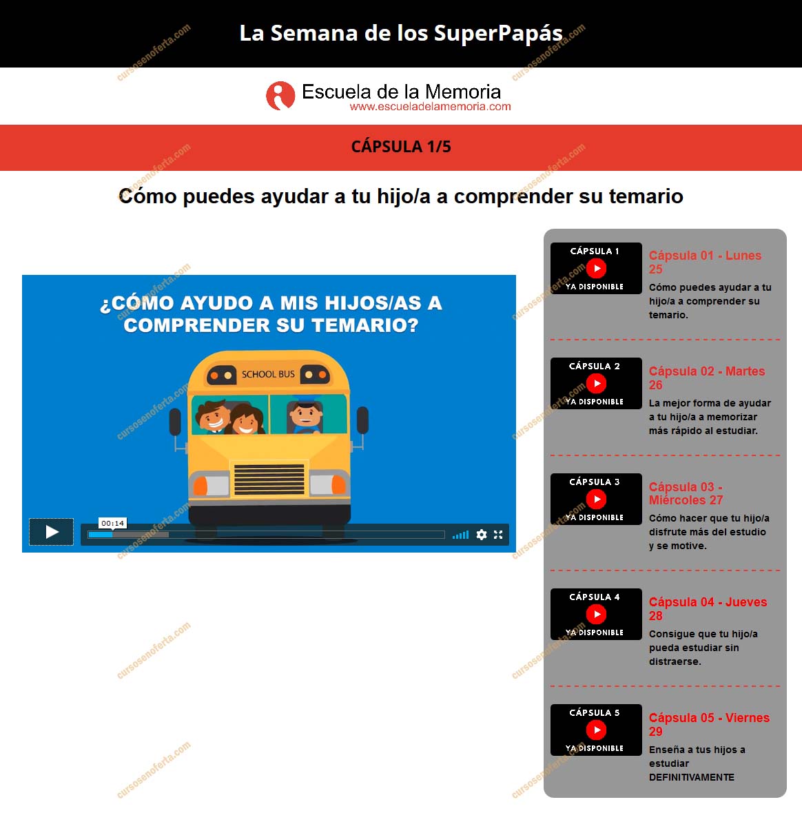 Enseña a tus hijos a estudiar - Escuela de la Memoria