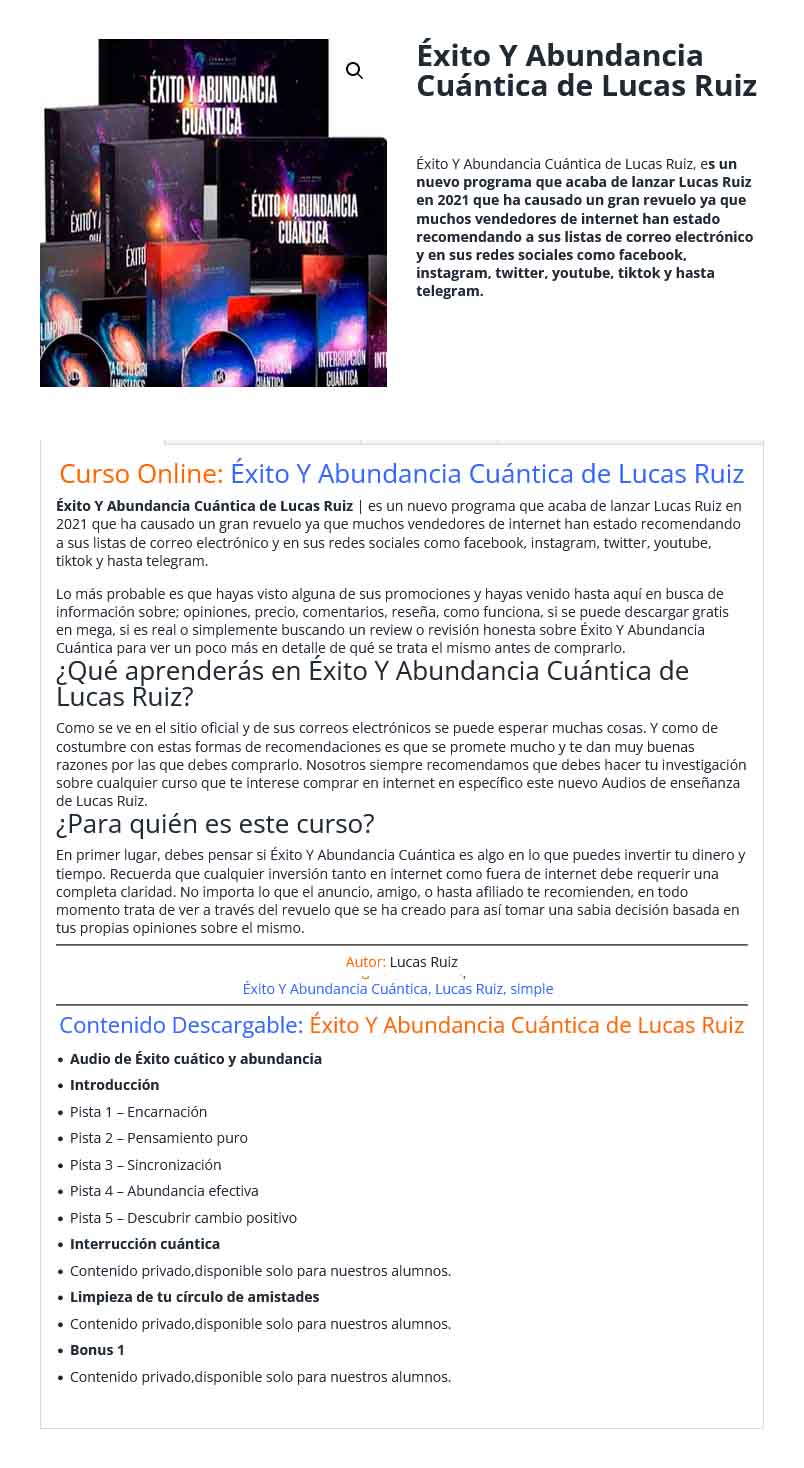 Éxito y abundancia cuántica