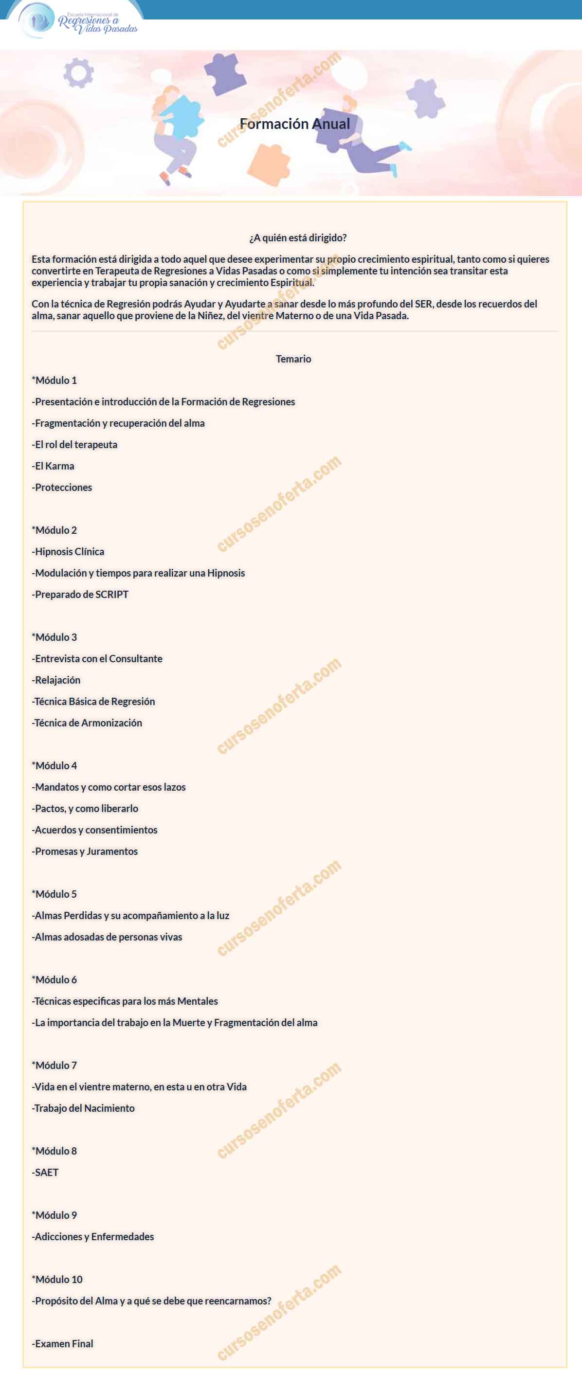 Formación Anual Regresiones a Vida Pasadas
