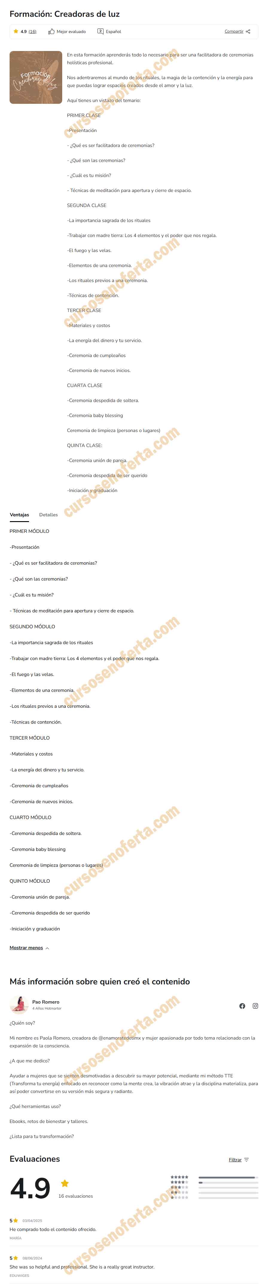 Formación Creadoras de Luz - pao romero
