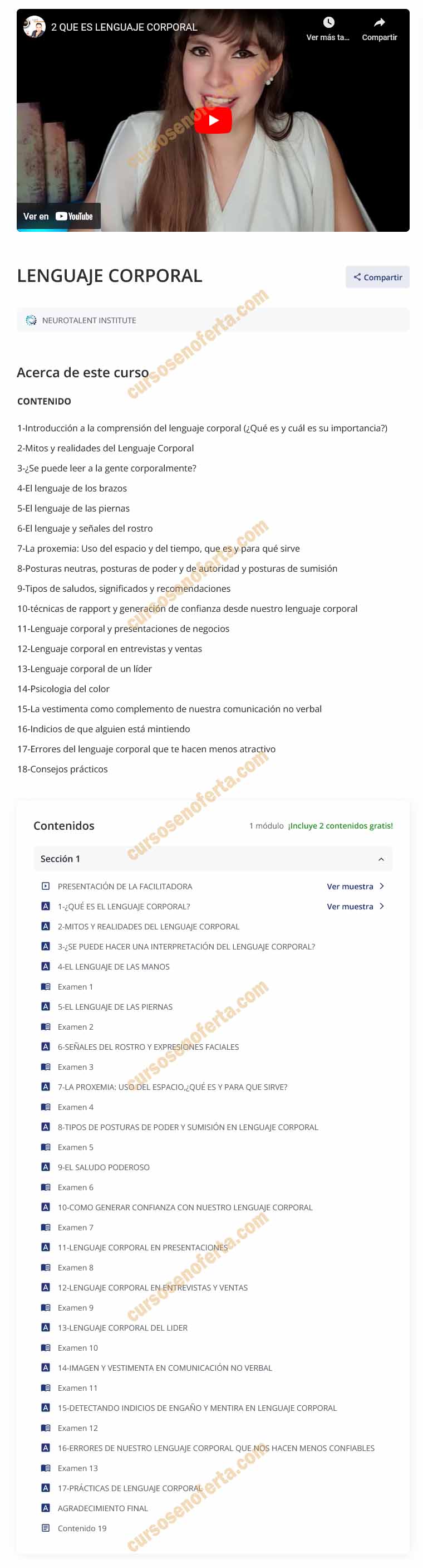 Lenguaje Corporal - neurotalent institute