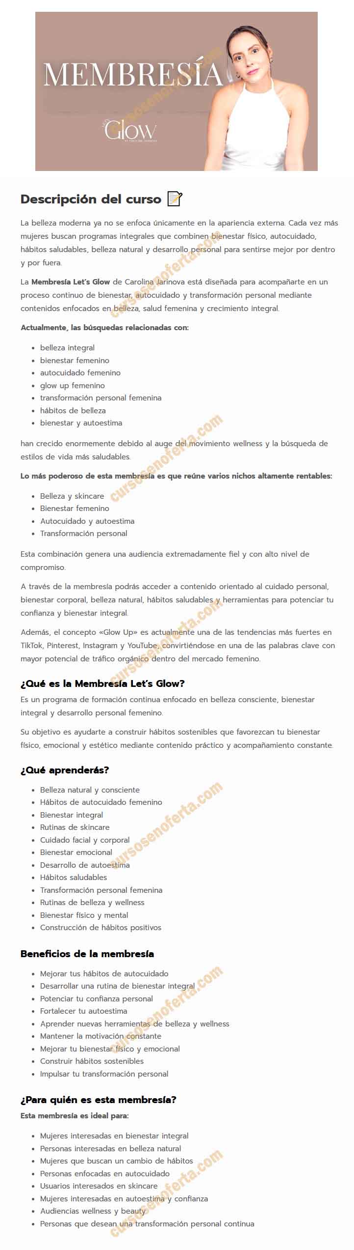 Membresía Lets Glow - carolina jarinova