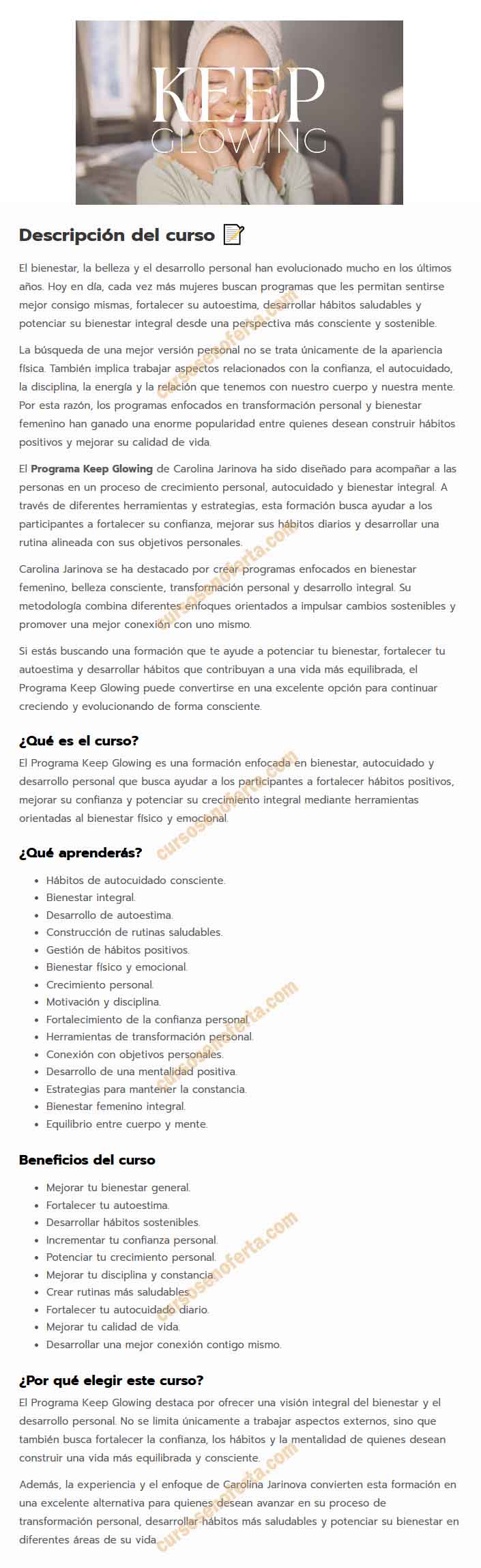 Programa Keep Glowing - carolina jarinova