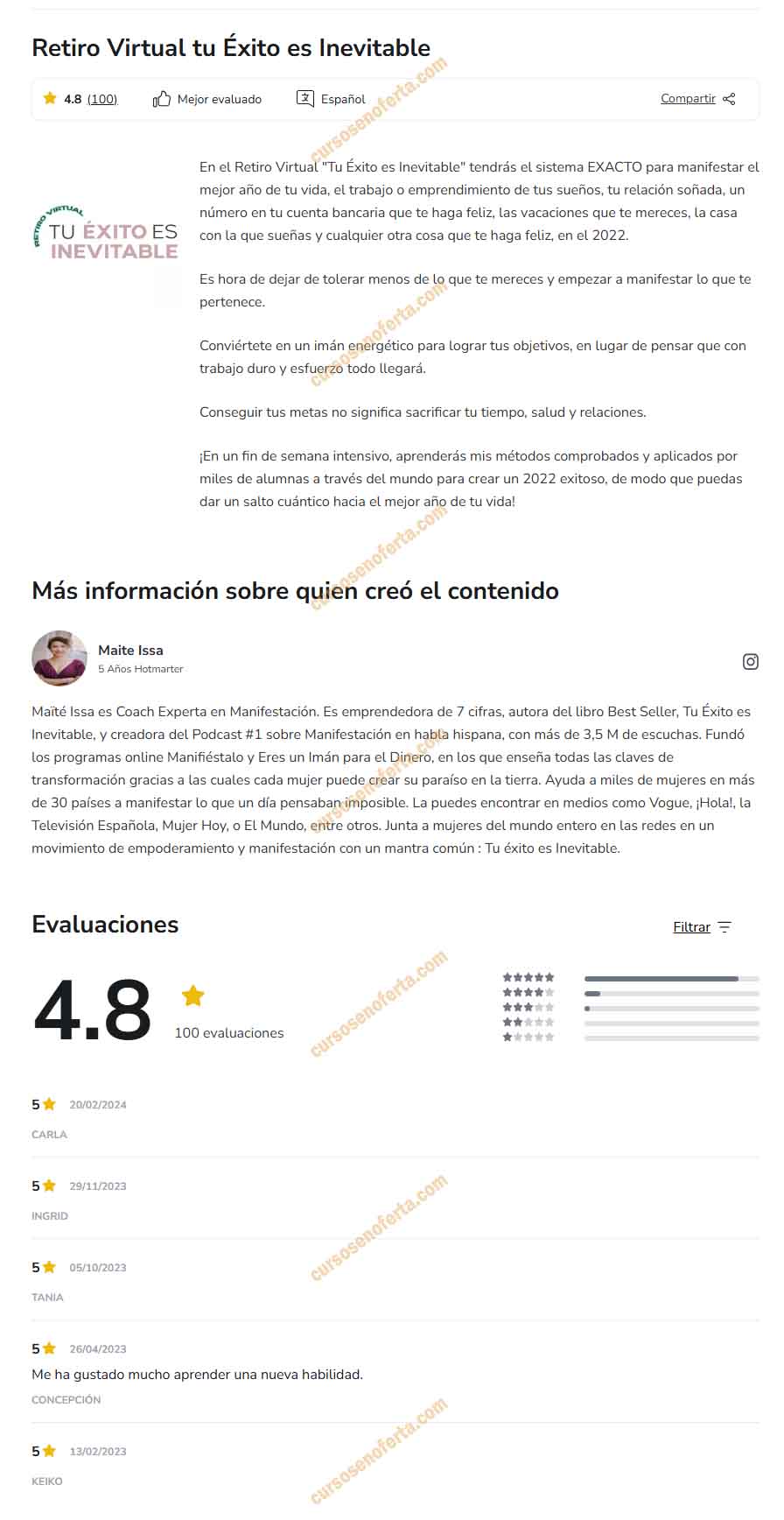 Retiro Virtual tu Éxito Inevitable - maite issa
