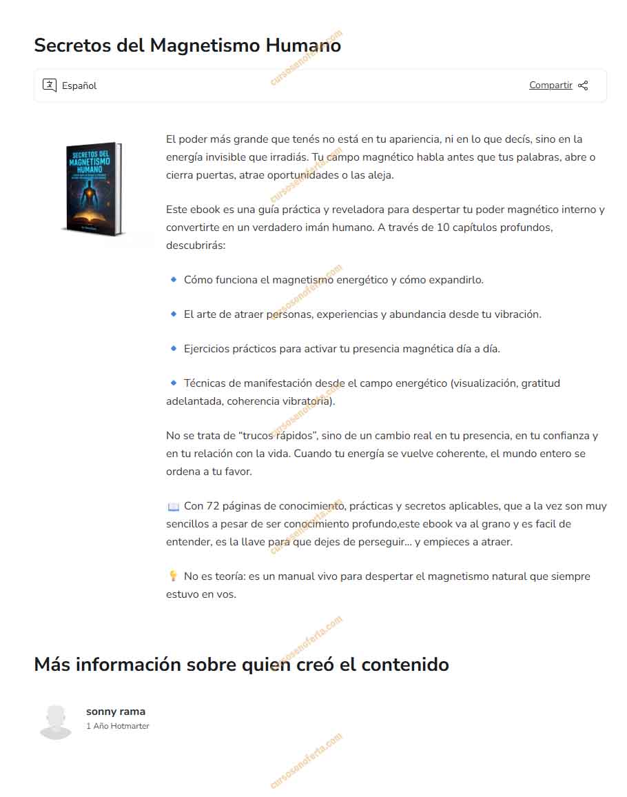 Secretos del Magnetismo Humano - sony rama