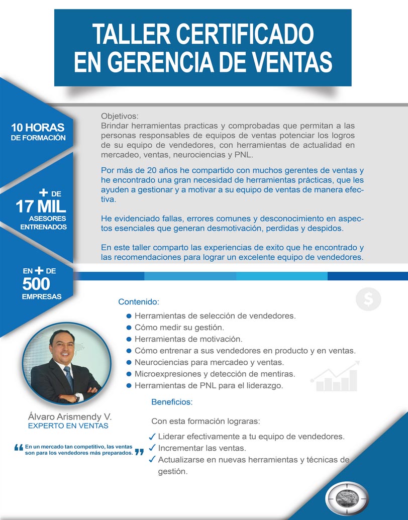 Taller Certificado en Gerencia de Ventas