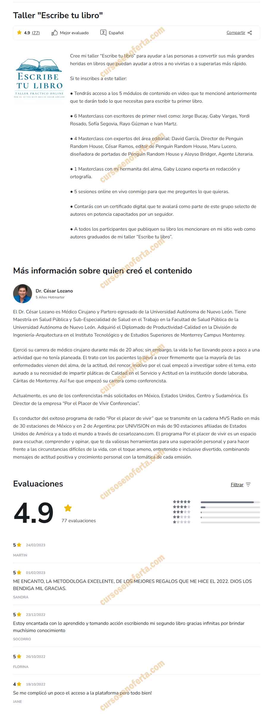 Taller Escribe tu Libro - césar lozano