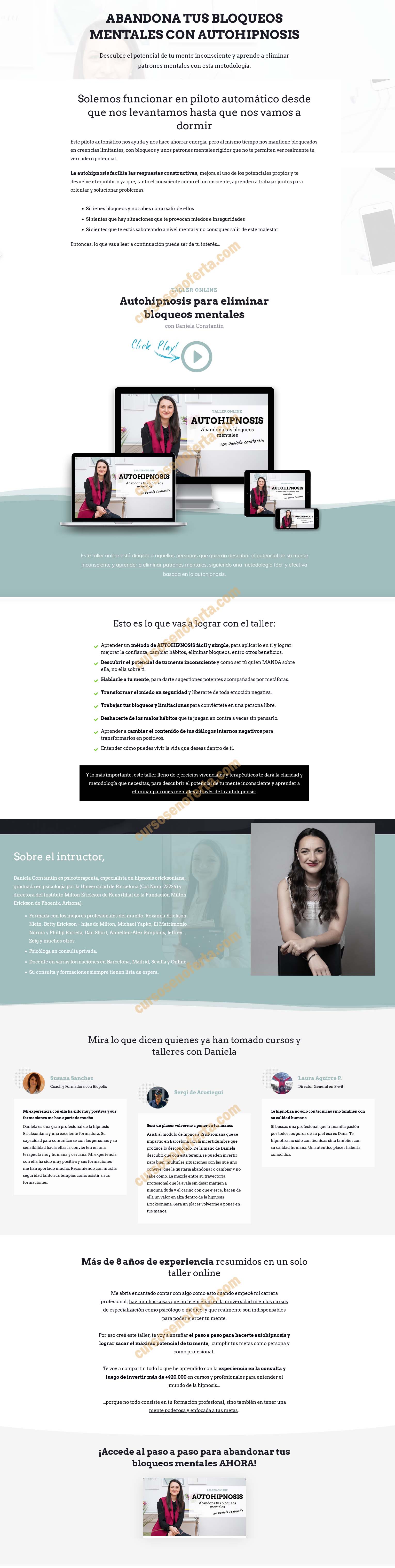 Taller online autohipnosis abandona tus bloqueos mentales