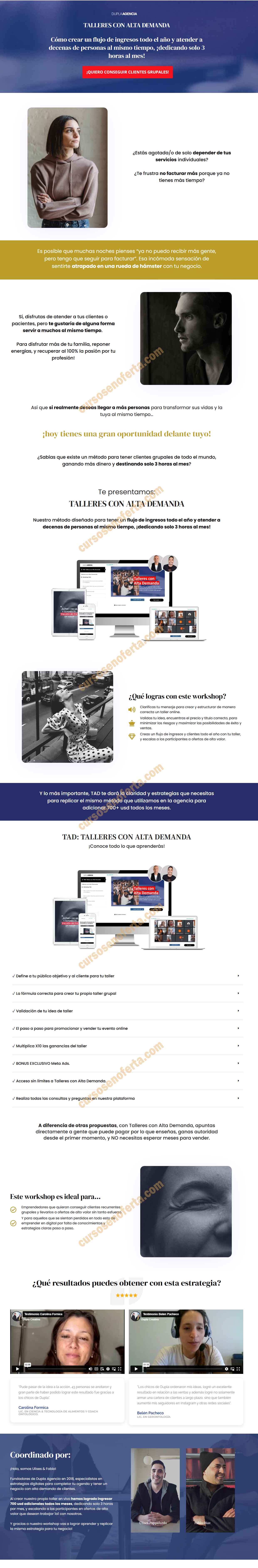 Talleres con Alta Demanda - dupla agencia