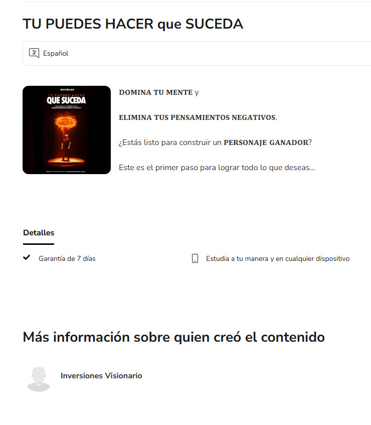 Tú puedes hacer que suceda - inversiones visionario