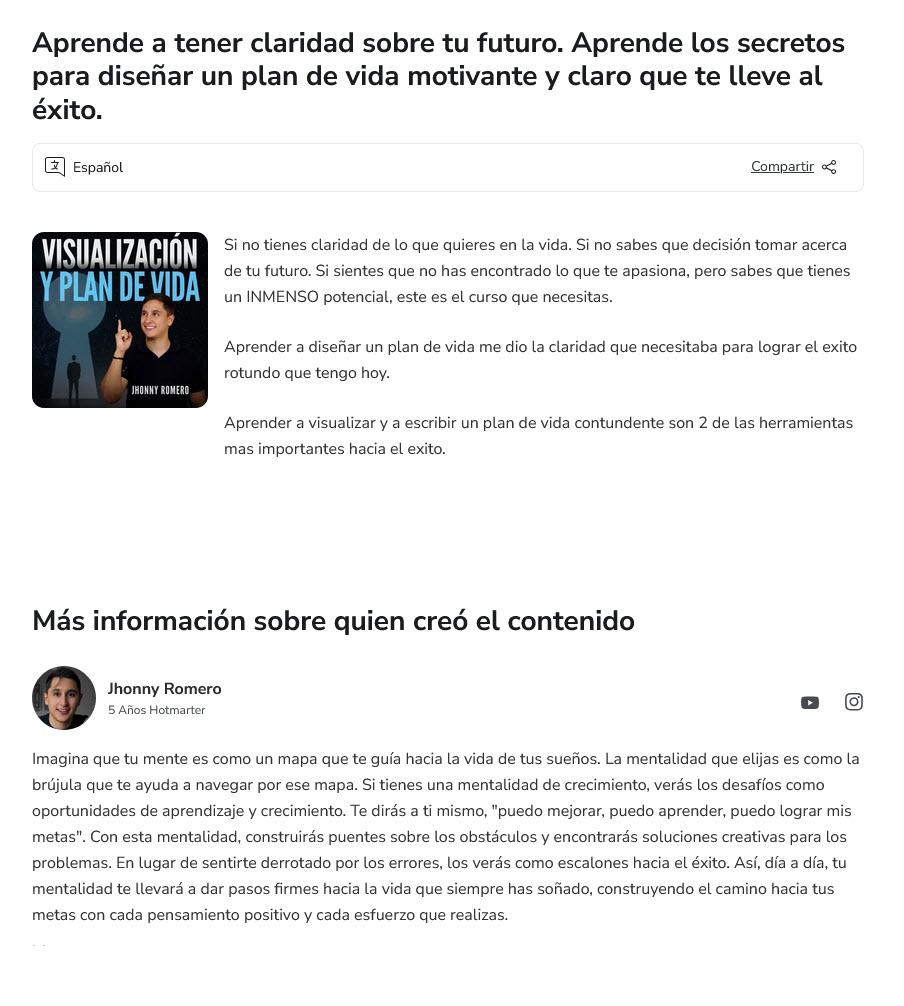 Visualización y plan de vida - jhonny romero